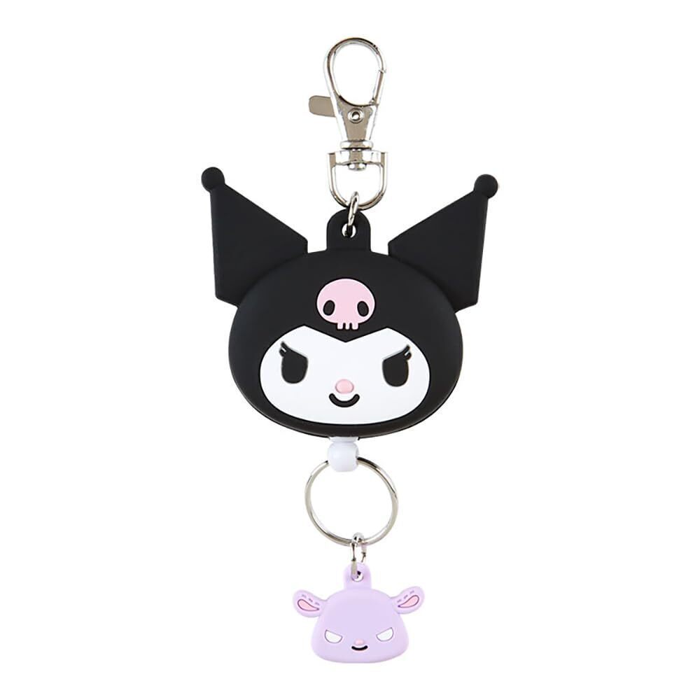 8315 168858 Face Shaped Reel Key Holder, Kuromi Key Mascot, Kuromi, 5.3 x